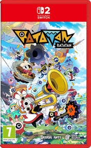 Nintendo Switch game cover for 'Patawon Ratatan' with colorful characters and instruments.