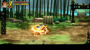 Game screen showing a character in a forest with a glowing effect