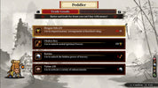 Game interface showing a peddler with trade goods in a fantasy setting