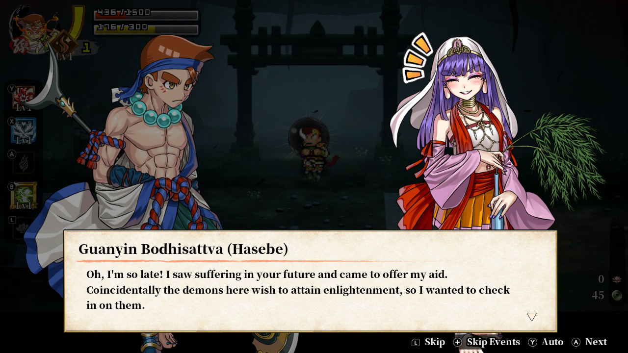 Two animated characters in a dark setting with text box displaying dialogue.