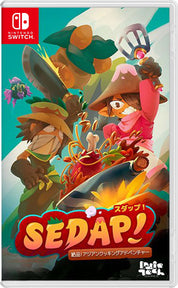 Game box for 'SEDAP!' on Nintendo Switch with colorful characters and text.