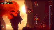 Game screen with a character and enemies in a fiery environment