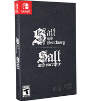 Game box for 'Salt and Sanctuary' on Nintendo Switch with black cover and white text.
