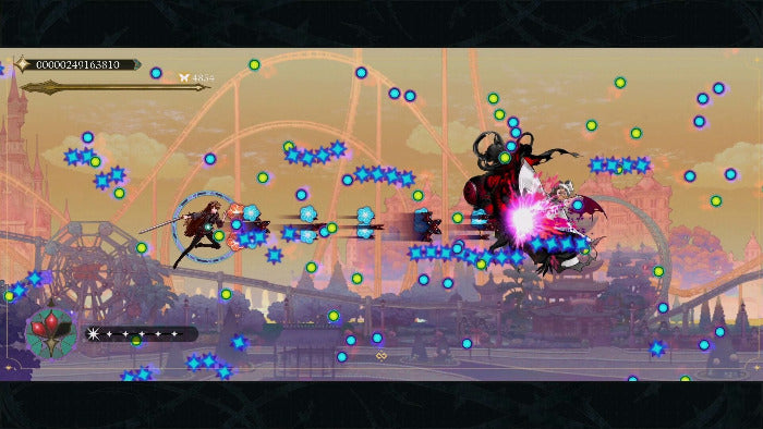 Action-packed game screen with characters and colorful effects