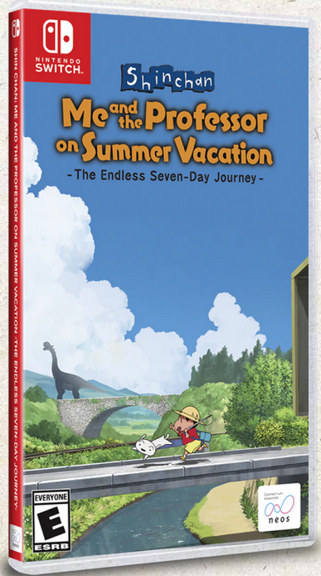 Shin chan Me and the Professor on Summer Vacation game cover for Nintendo Switch, featuring animated characters in a summer setting.