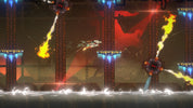 Action-packed video game scene with fiery explosions and dynamic lighting.