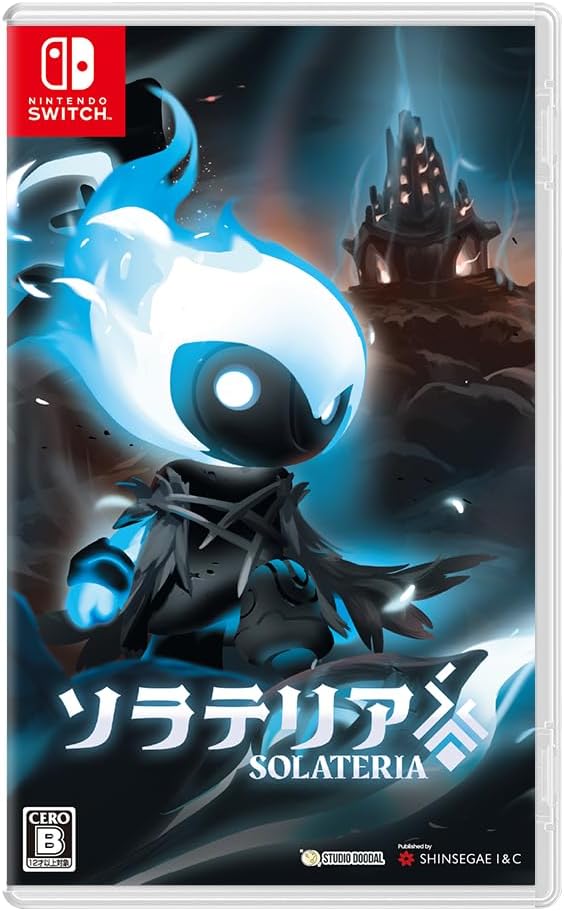 Game case for 'SOLATERIA' on Nintendo Switch with a dark fantasy design.