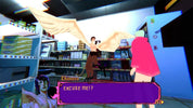 Character with angel wings in a store setting, interacting with another character.
