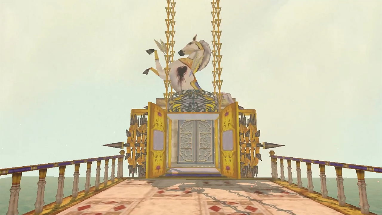 Decorative architectural element with intricate design and gold accents on a light background