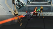 Star Wars characters in a futuristic setting with lightsabers