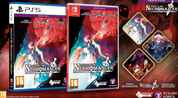 Triple packs of 'The Necromancer' game on PlayStation 5 and Nintendo Switch with colorful artwork.