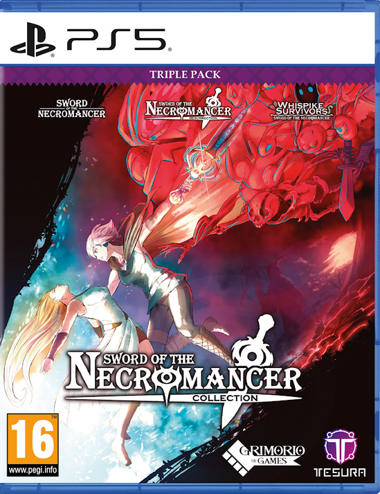 Triple pack of 'Sword of the Necromancer' game collection with PlayStation 5 logo.