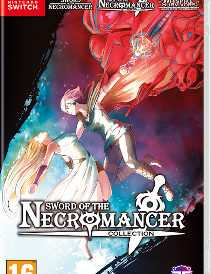 Triple pack of 'Sword of the Necromancer' game on Nintendo Switch with vibrant artwork.