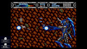 Game screen with robot character and score display on a brown background