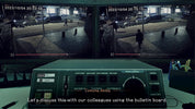 Video surveillance system interface with two monitors displaying a street scene at night.