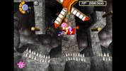 Game screen with a character holding a weapon, surrounded by enemies and health bars.
