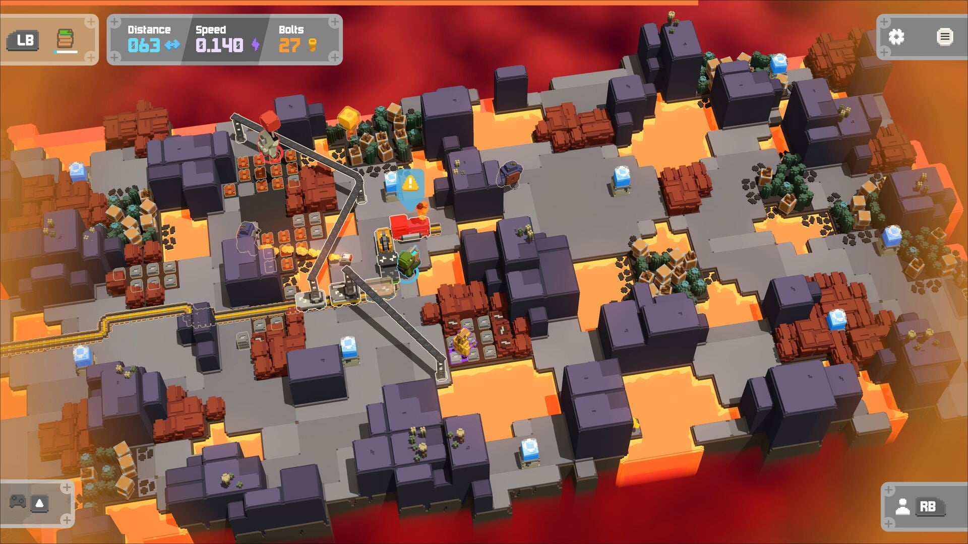 Sandbox game with various objects and characters on a grid-based map