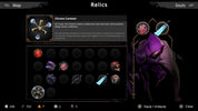Game interface showing a selection of relics with a dark background