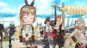 Group of animated characters in a fantasy setting with a clear sky.
