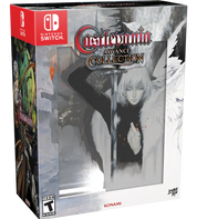 Nintendo Switch game console packaging for 'Castlevania Advance Collection' with character illustration on a white background.
