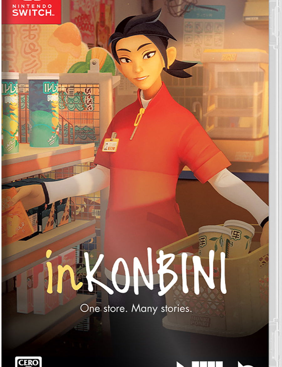 Game cover for 'inKONBINI' on Nintendo Switch with a character in a convenience store.
