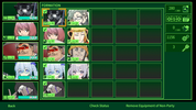 Character selection screen with various anime-style characters on a green background