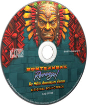 CD cover for 'Montezuma's Revenge! The 40th Anniversary Edition' soundtrack with colorful design and character illustration.