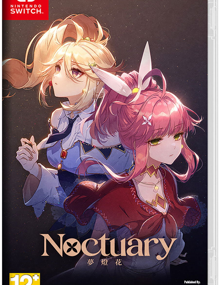 Game box for 'Noctuary' on Nintendo Switch with two animated characters on a dark background.