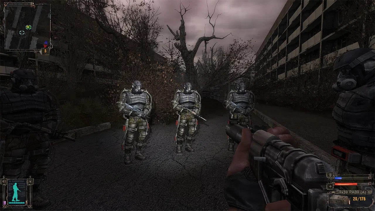 Video game scene with characters in a post-apocalyptic setting