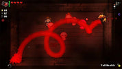 A screenshot from a dark, pixel-art video game scene showing a glowing red serpentine creature winding through a dimly lit room, with small character sprites and UI elements including hearts, level/health indicators, and 'Full Health' text in the corner.